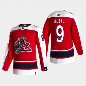 Män Ishockey Columbus Blue Jackets tröja Mikko Koivu 9 2020-21 Reverse Retro Authentic